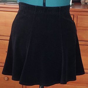 Kenar Black Velvet Mini Skirt S